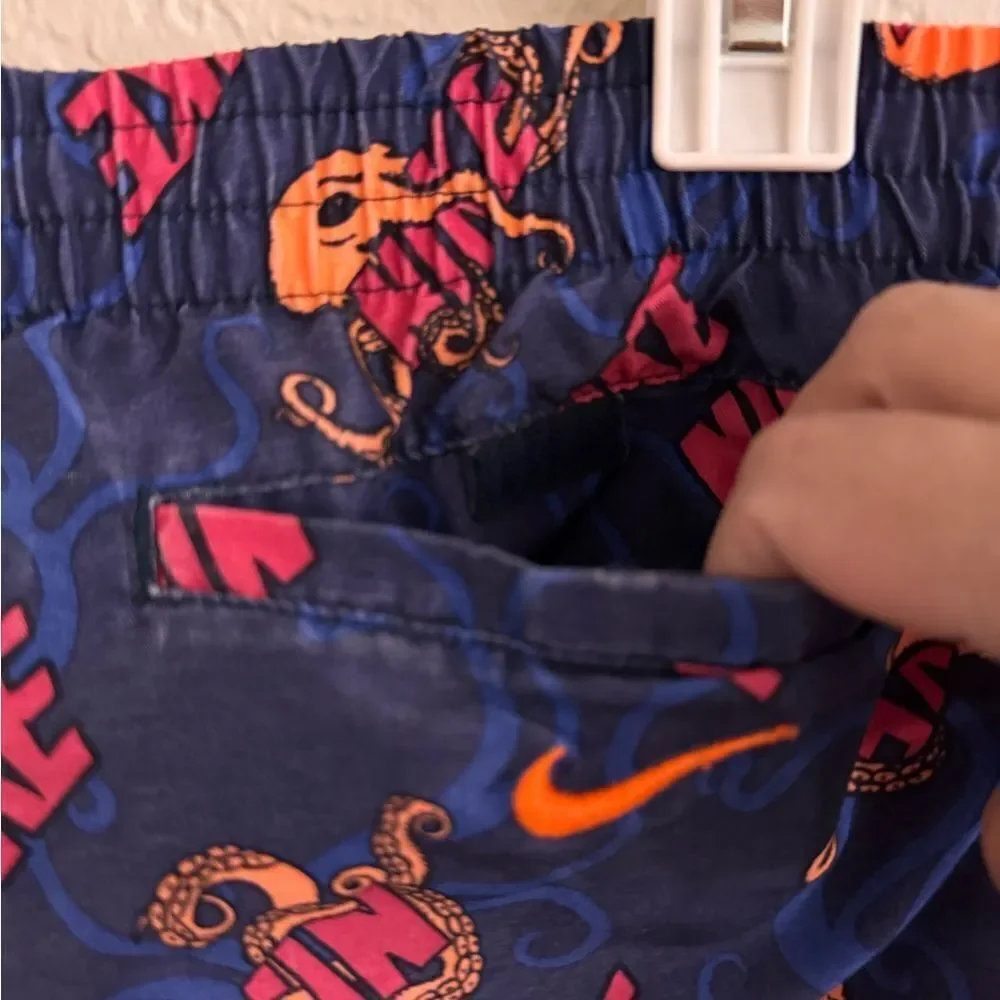 Nike Blue and Red Octopus Swim Shorts